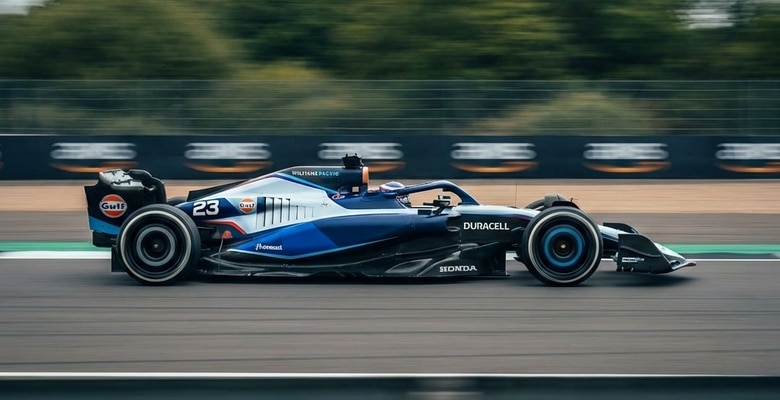 Formel 1-föraren Alexander Albon med nummer 23 som kör för Williams Grand Prix Engineering under säsongen 2026.